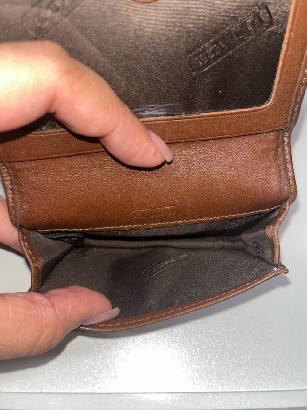 Coach Tan & Brown Jacquard Vintage Card Case - Picture 5 of 6